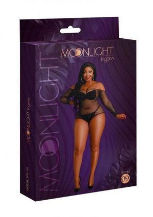Moonlight Plus Model 09 Black Bodystocking