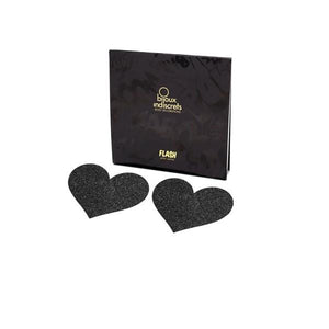 Flash Heart Black Pasties