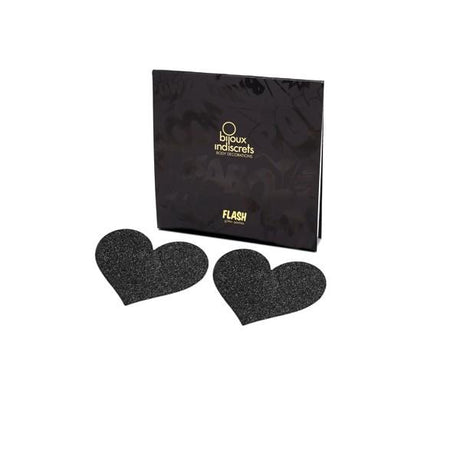 Flash Heart Black Pasties