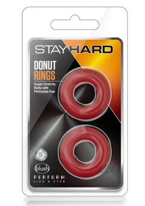 Stay Hard Donut Rings Red Pack Of 2