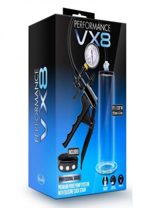 Performance Vx8 Premium Penis Pump System W/ Silicone Cock Strap Clear