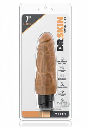 Dr Skin Cock Vibe #9 7.5 Inches Vibrating Cock Mocha