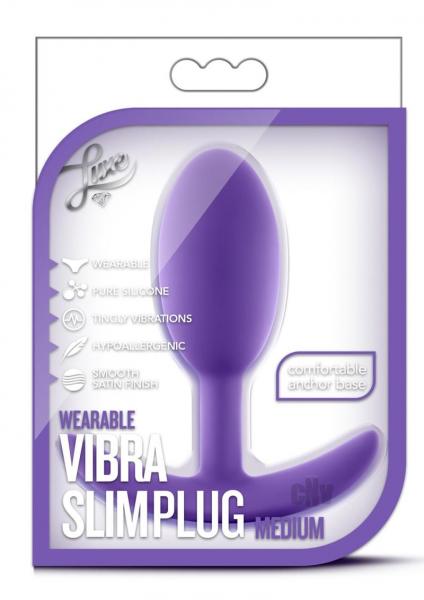 Luxe Wearable Vibra Slim Plug Medium Purple