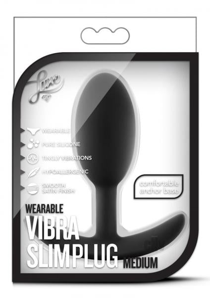 Luxe Wearable Vibra Slim Plug Medium Black