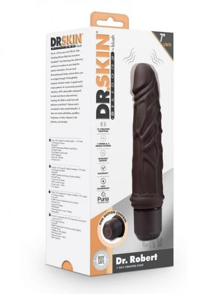 Dr. Skin Silicone Dr. Robert 7 In Vibrating Dildo Brown