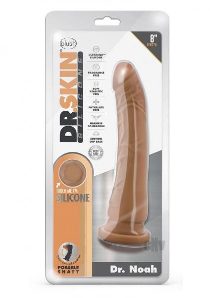 Dr Skin Silicone Dr Noah 8in Dildo Mocha