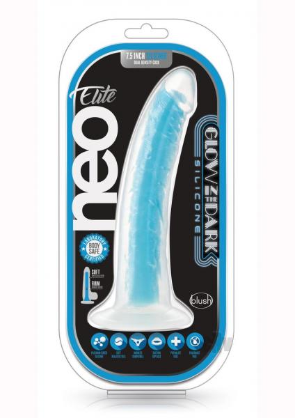 Neo Elite Glow In The Dark Prysm 7" Silicone Dual Density Neon Blue