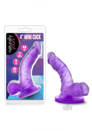 Naturally Yours 4 Inches Mini Cock Purple Dildo