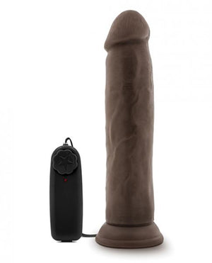 Dr Skin Dr Throb 9.5 Inches Vibrating Cock Suction Cup Brown