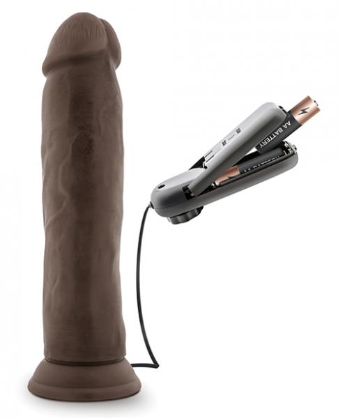 Dr Skin Dr Throb 9.5 Inches Vibrating Cock Suction Cup Brown