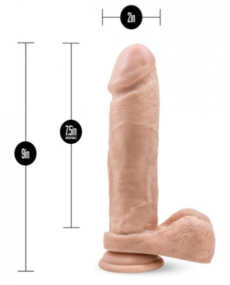 Silicone Willy's 9 Inches Dildo, Balls & Suction Cup Beige