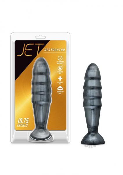 Jet Destructor Carbon Metallic Black Butt Plug