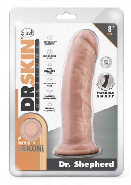 Dr. Skin Dr. Shepherd Dildo With Suction Cup Silicone 8 In. Vanilla