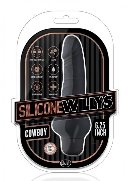 Silicone Willy's Cowboy 6.25 Inches Vibrating Dildo Black