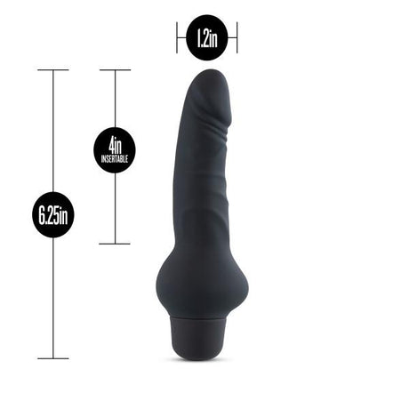 Silicone Willy's Cowboy 6.25 Inches Vibrating Dildo Black