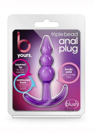 Blush B Yours Triple Bead Anal Plug Purple