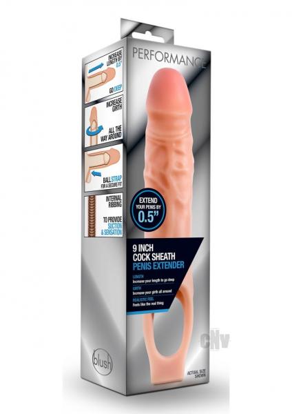 Performance 9 Inches Cock Sheath Penis Extender Beige