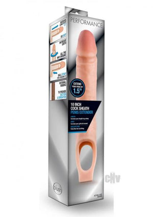 Performance 10 Inches Cock Sheath Penis Extender Beige