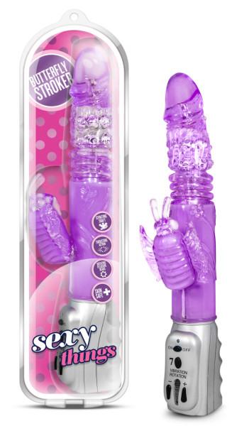 Butterfly Stroker Thrusting Vibrator Purple
