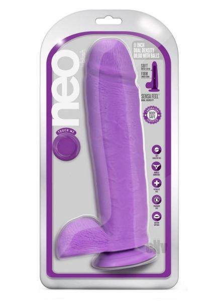 Neo Dual Density Dildo 11` Neon Purple