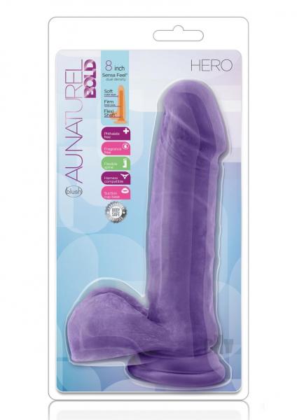 Au Naturel Bold Hero 8 Inches Dildo Purple