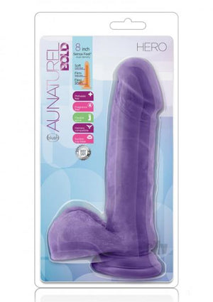 Au Naturel Bold Hero 8 Inches Dildo Purple