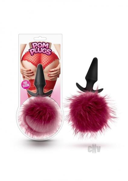 Pom Plugs Fur Pom Pom Burgundy Red