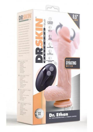Dr. Skin Silicone Dr. Ethan Rechargeable Remote Controlled 8.5 In. Gyrating & Vibrating Dildo Beige