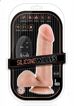 Silicone Willys 8 Inches 10 Function Wireless Remote Dildo Beige