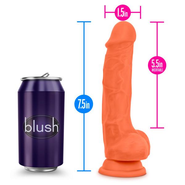 Neo Elite 7.5 Inches Dual Density Cock With Balls Orange