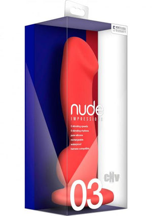 Nude Impressions 03 Vibrating Dildo Red