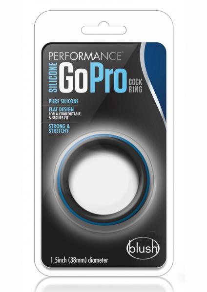 Performance Silicone Go Pro Cock Ring Black Blue