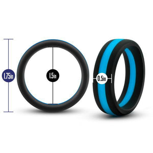 Performance Silicone Go Pro Cock Ring Black Blue