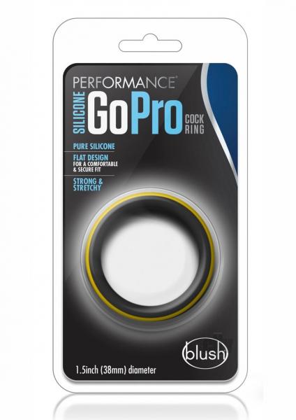 Performance Silicone Go Pro Cock Ring Black Gold