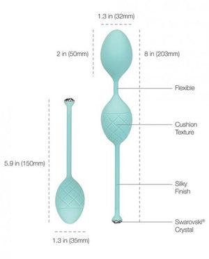 Pillow Talk Frisky Pleasure Balls Teal Green