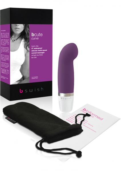 Bcute Curve Silicone Massager Waterproof 3 Inch Royal Purple