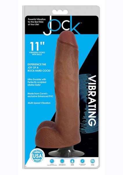 Jock Vibrating Dong W/Balls 11 Caramel