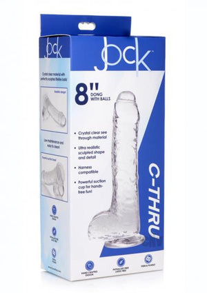 Jock C Thru Slim Dong W/Balls 8 Clear