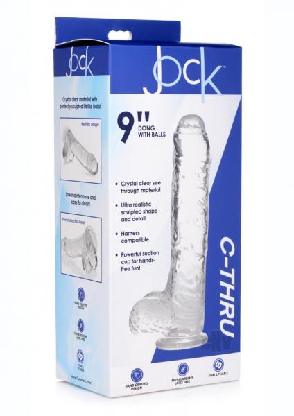 Jock C Thru Slim Dong W/Balls 9 Clear