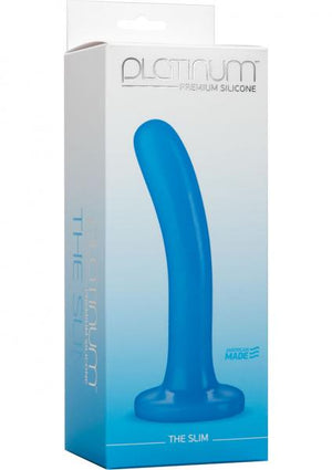 Platinum Premium Silicone The Slim Dildo Blue