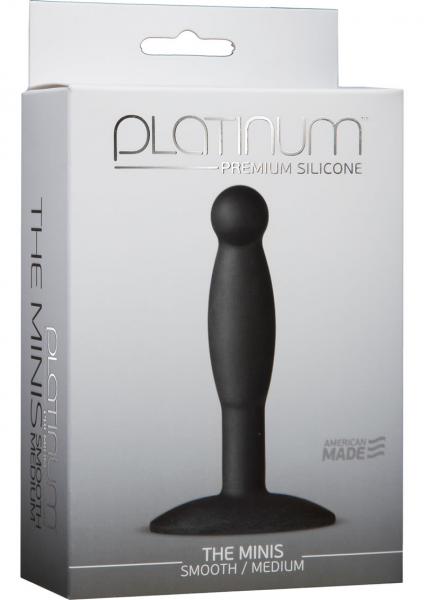 Platinum Silicone The Minis Medium Anal Plug Black 3.6 Inch