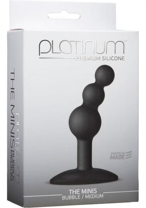 Platinum Silicone The Minis Bubble Butt Plug Black Medium