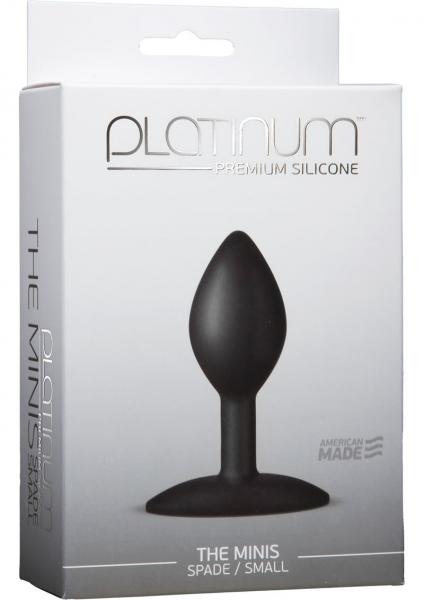 Platinum Silicone The Minis Spade Butt Plug Black Small