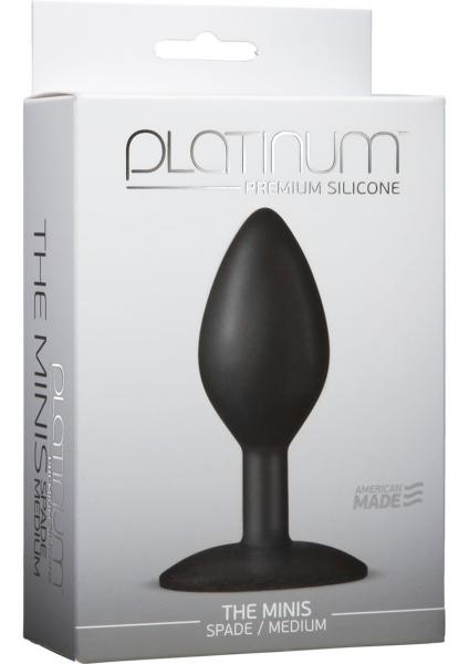 Platinum Silicone The Minis Spade Butt Plug Black Medium