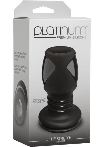 Platinum Silicone The Stretch Silicone Anal Plug Medium Black