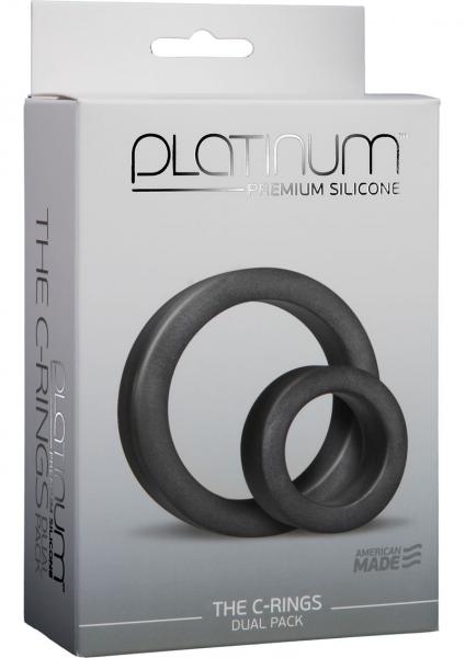 Platinum Silicone The C Rings Cock Ring Two Pack Black