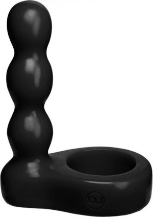 The Double Dip 2 Silicone Dual Penetration C Ring Black