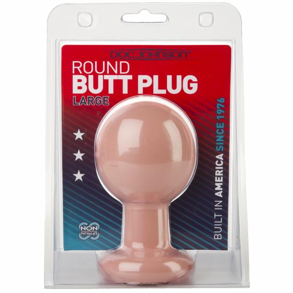 Round Butt Plug Large 4 Inch Beige