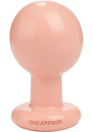 Round Butt Plug Large 4 Inch Beige