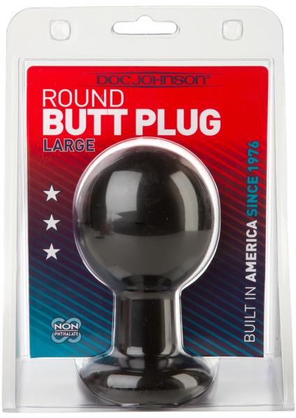 Round Butt Plug Large Black